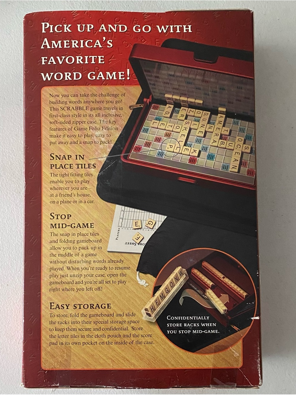 Scrabble Game Travel Folio Edition - Picture 3 of 4